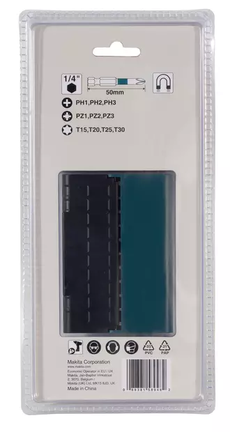 MAKITA RUUVAUSKÄRKISARJA 10KPL - Ruuvauskärjet ja hylsyt - E-12011 - 2