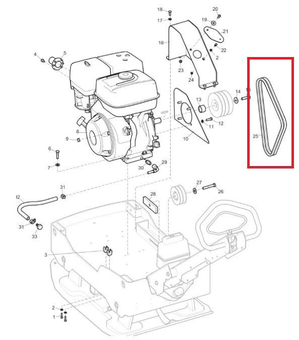 HIHNA LG400 maantiivistäjä 1kpl - Rakennuskoneiden hihnat ja kytkimet - 5943329-01 - 1