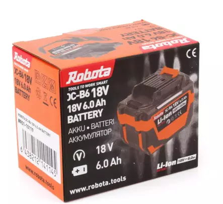 Robota DC-B6 18V 6Ah akku - ROBOTA akut ja laturit - R01-10119 - 2