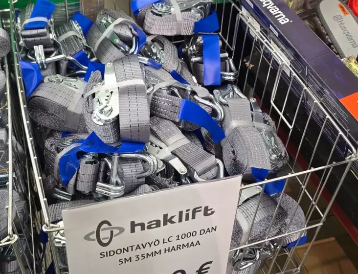 SIDONTAVYÖ LC 1000 DAN 5M 35MM HARMAA HAKLIFT - Ajoleikkurin peräkärryt ja rampit - SV150052H - 1
